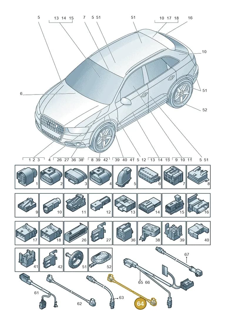 8U0971656 — Audi Q3 1.4 (2016-) diagram 728971790, position 64