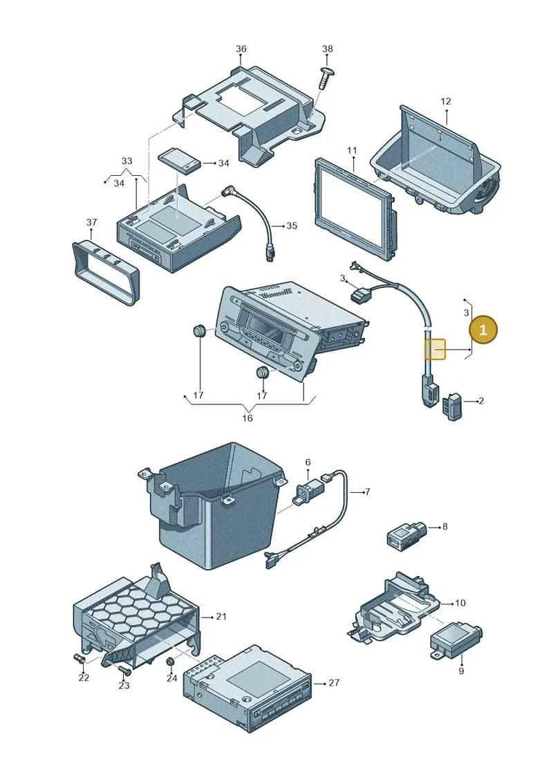 8U0971656 — Audi Q3 1.4 (2016-) diagram 728035380, position 1