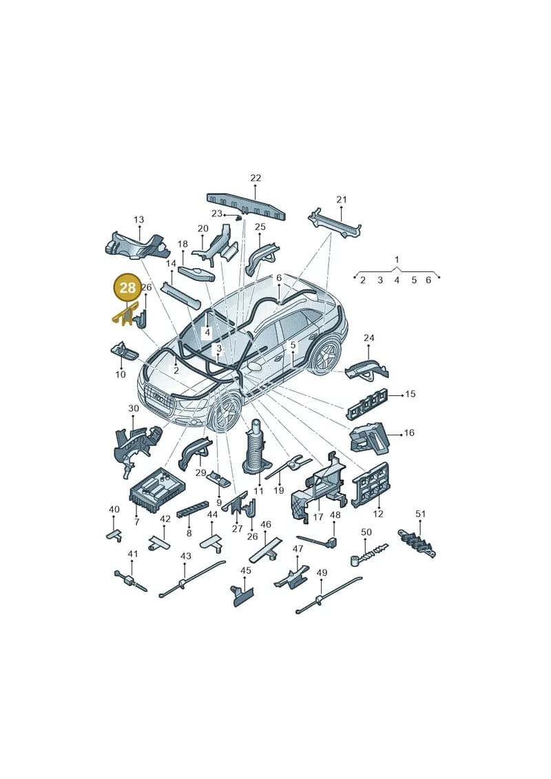 8U0971865A — Audi Q3 quattro 2.0 (2016-2019) diagram 895971080, position 28