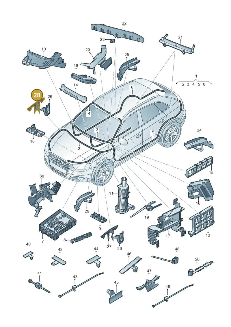 8U0971865A — Audi Q3 1.4 (2016-) diagram 728971800, position 28