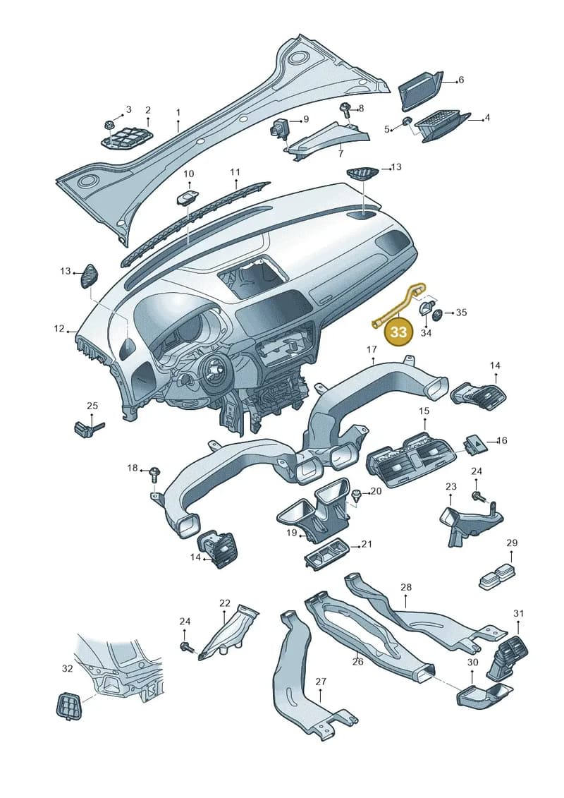 8U1816311 — Audi Q3 1.4 (2016-) diagram 728819300, position 33