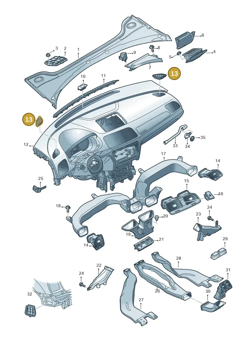 8U18197946PS — Audi Q3 (2014-2019) diagram 728819300, position 13