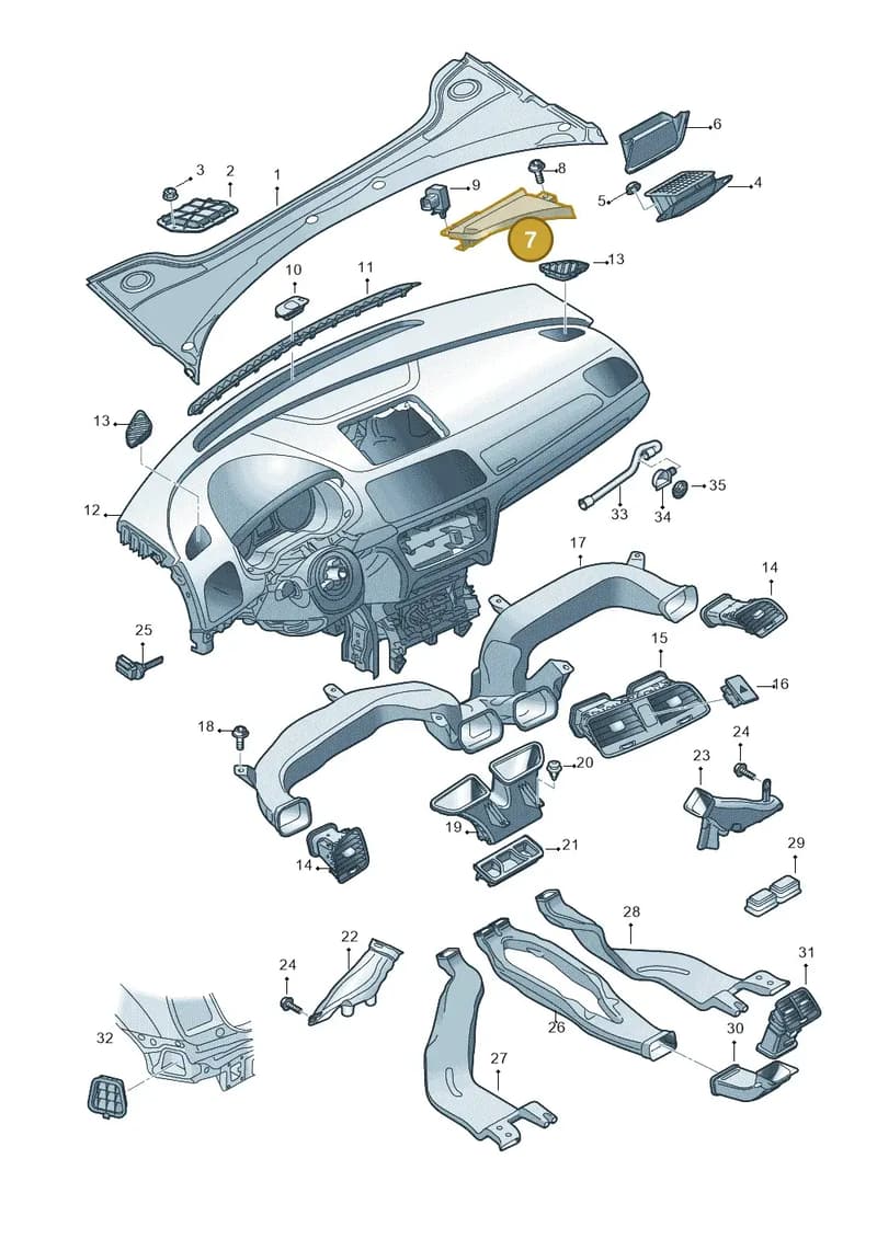 8U1819979ASP9 — Audi Q3 (2014-2019) diagram 728819300, position 7