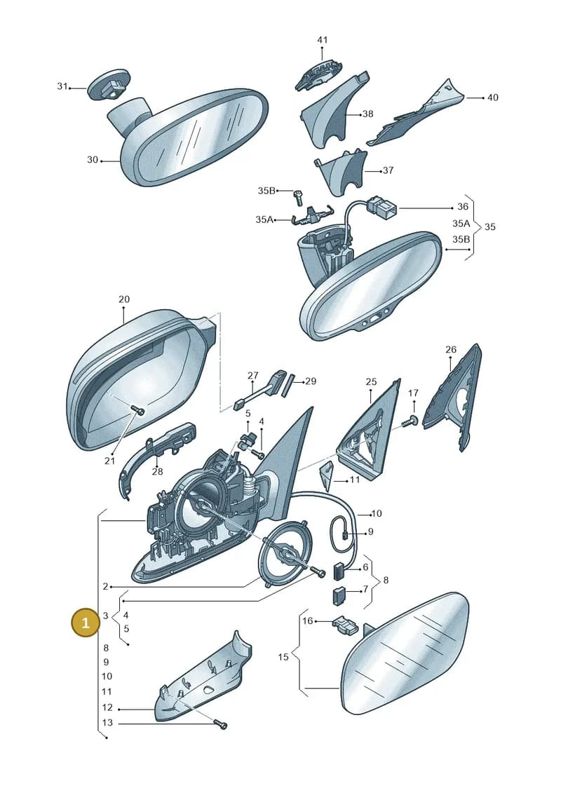 8U1857409GSP9 — Audi Q3 1.4 (2016-) diagram 728857400, position 1
