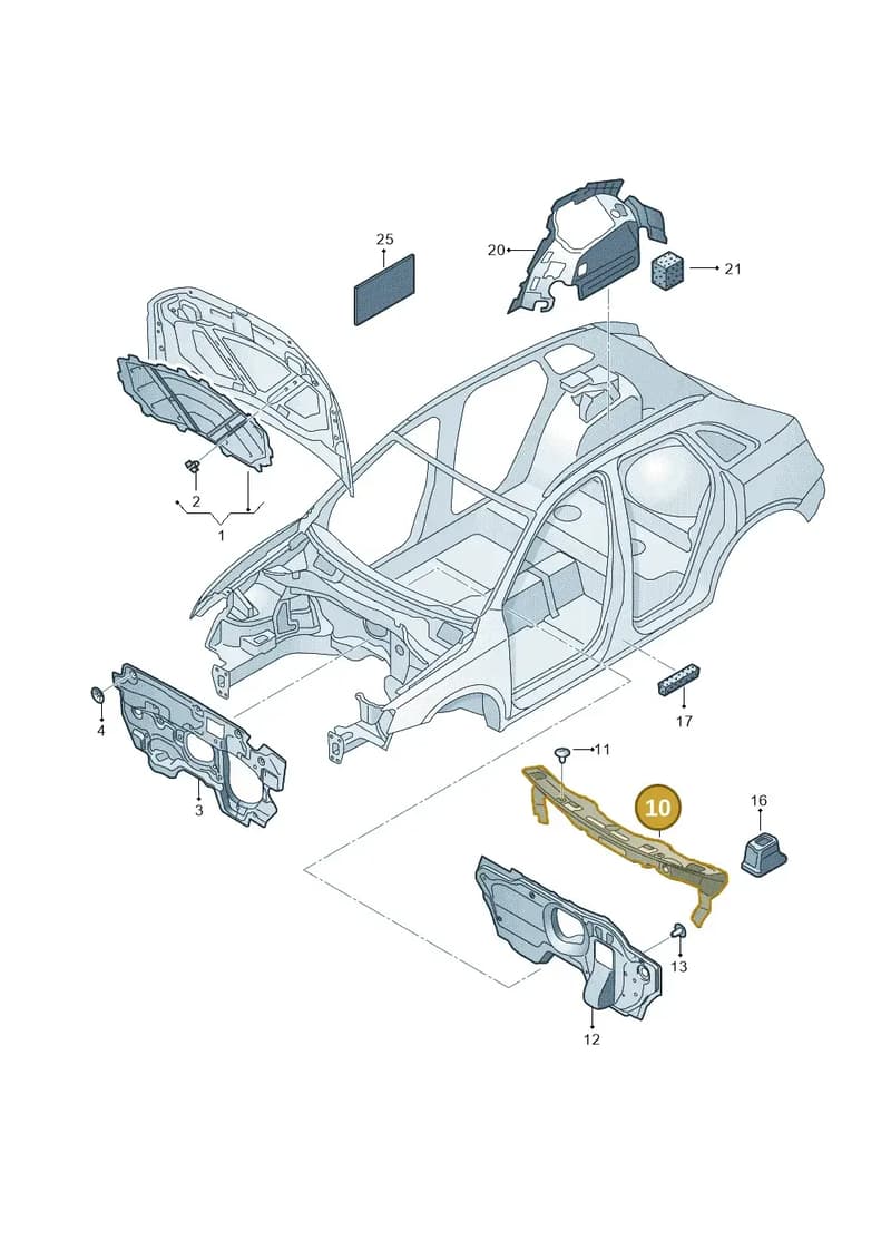 8U1863909C — Audi RS Q3 (2013-2018) diagram 764863200, position 10