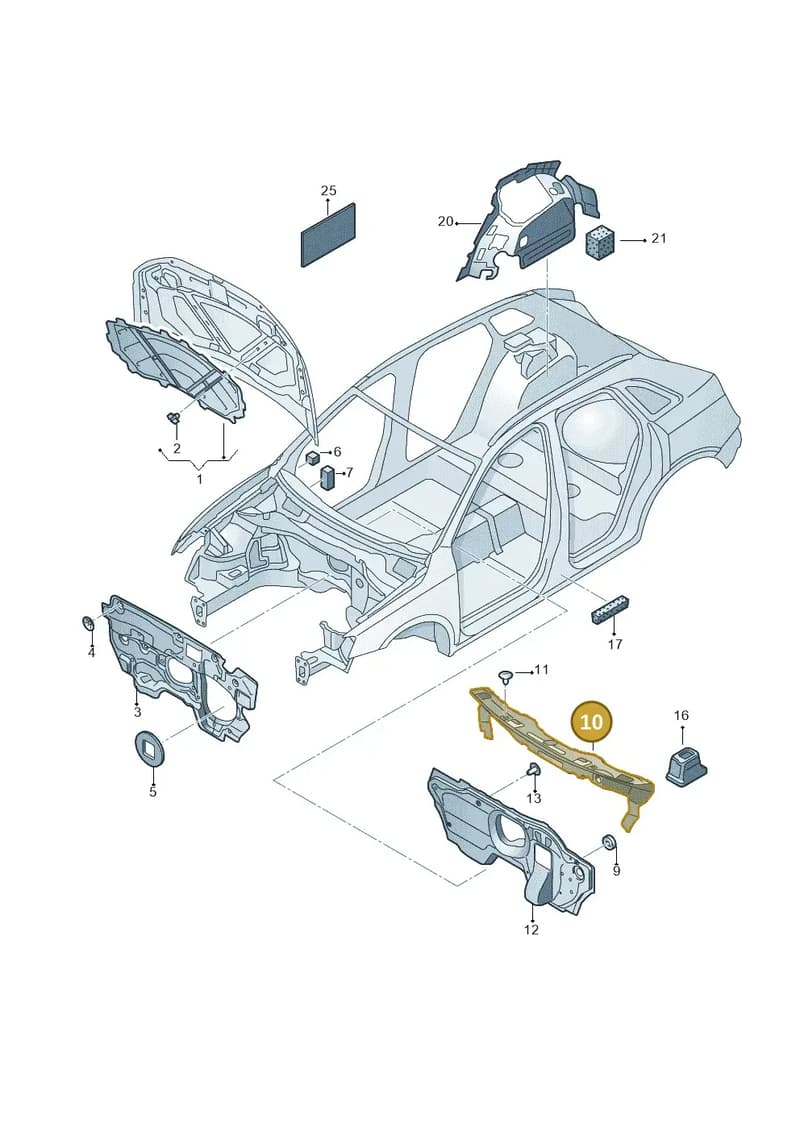 8U1863909C — Audi Q3 1.4 (2016-) diagram 728863200, position 10