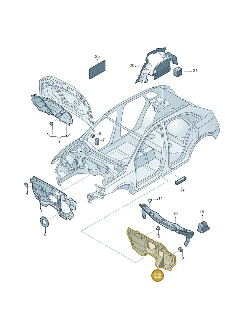 8U1863947E — Audi Q3 1.4 (2016-) diagram 728863200, position 12