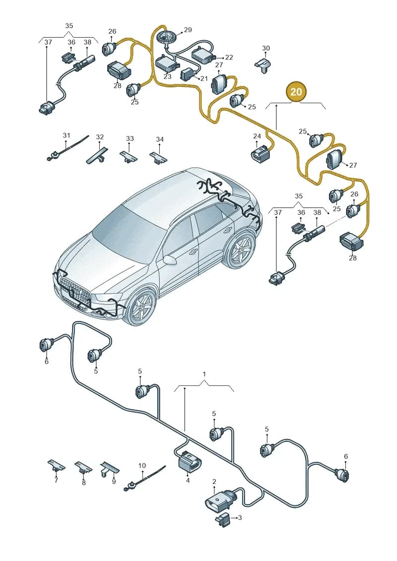 8U1971104AG — Audi RS Q3 (2013-2018) diagram 728972700, position 20