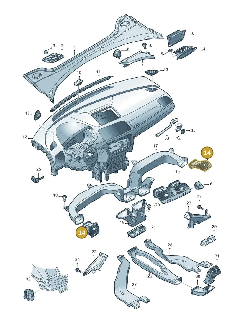 8U2820901ESXI — Audi Q3 (2014-2019) diagram 728819300, position 14