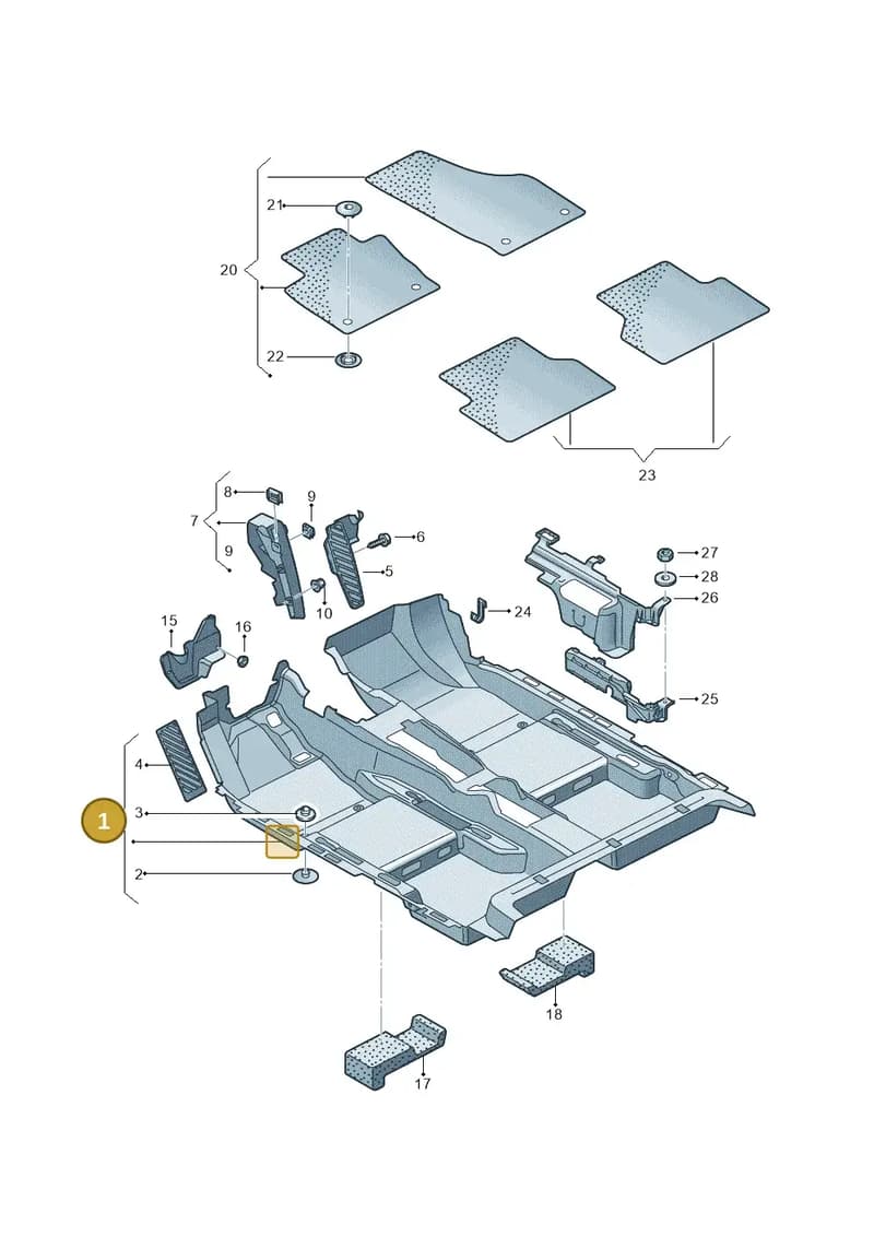 8U2863021AQA5 — Audi Q3 (2014-2019) diagram 728863000, position 1