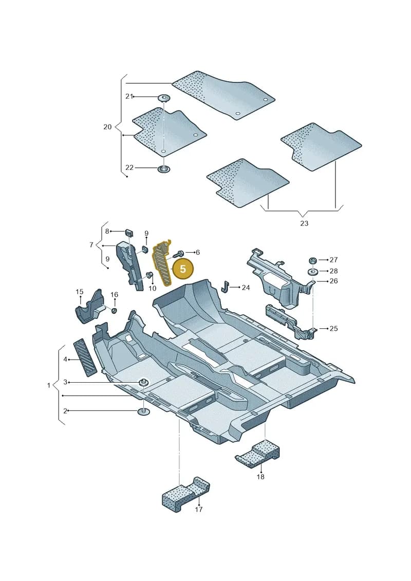8U2864777A4PK — Audi Q3 (2014-2019) diagram 728863000, position 5