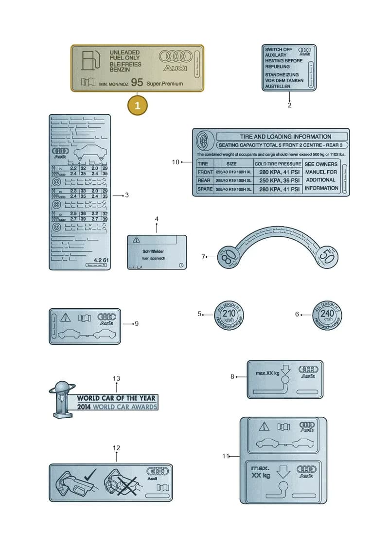8V0010508D — Audi A3 Sportback (2012-2016) diagram 745010200, position 1