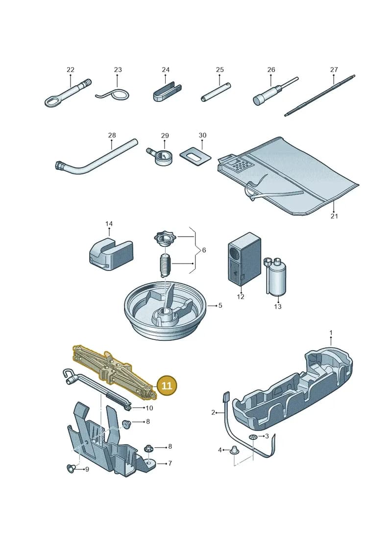 8V0011031B — Audi A3 Cab. 1.4 (2013-2016) diagram 778011100, position 11