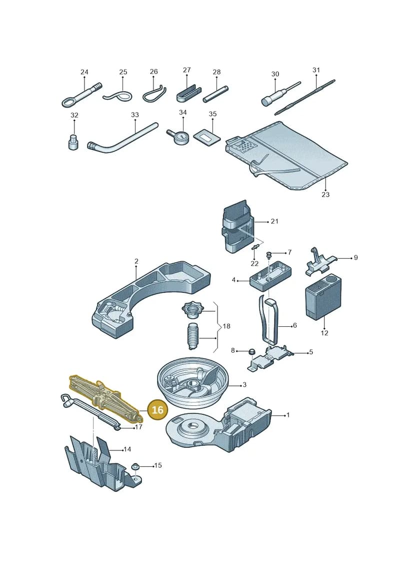 8V0011031B — Audi A3 Sportback 1.4 (2014-) diagram 785011010, position 16