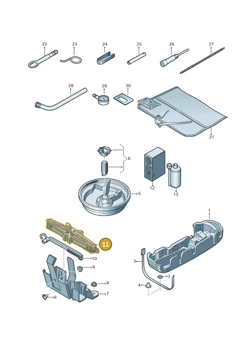 8V0011031B — Audi A3 Cabriolet (2016-2020) diagram 891011100, position 11