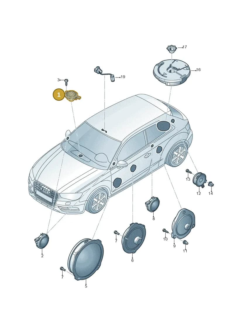 8V0035397 — Audi A3 Sportback (2012-2016) diagram 745035350, position 1