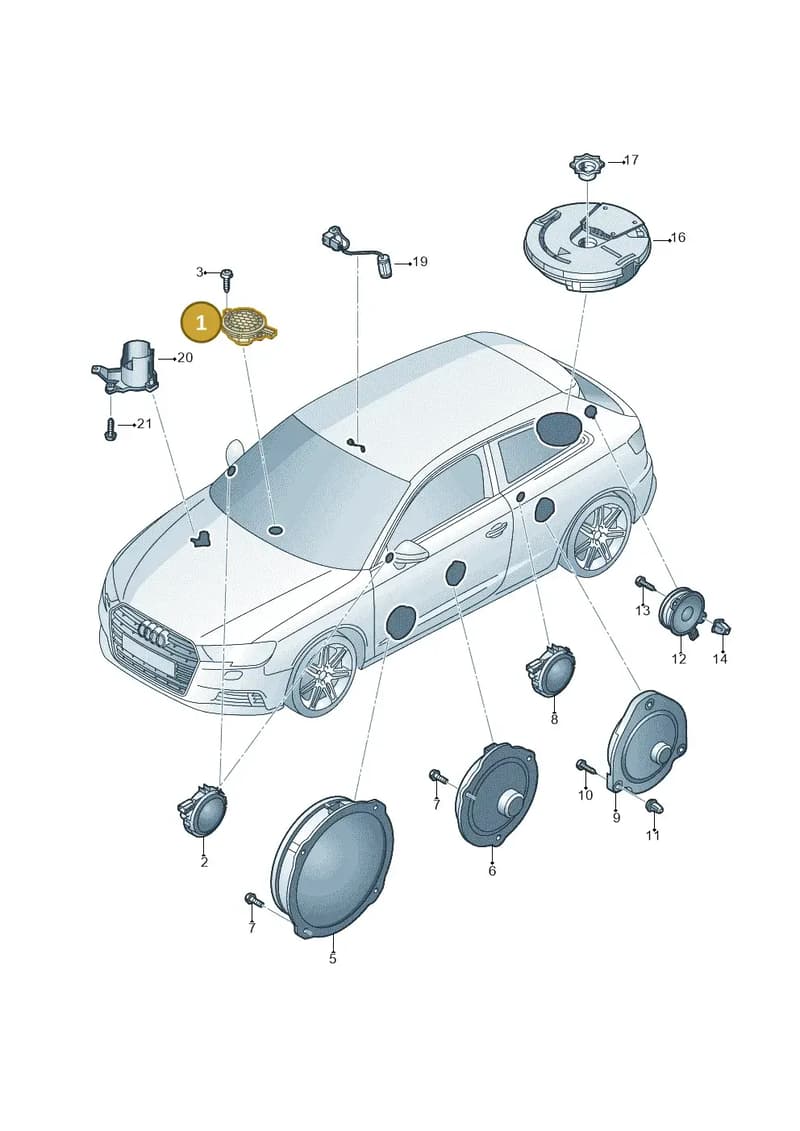 8V0035397 — Audi A3 Sportback (2016-2020) diagram 890035350, position 1