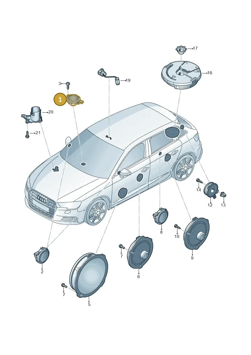 8V0035397 — Audi A3 Sportback (2016-2020) diagram 890035360, position 1