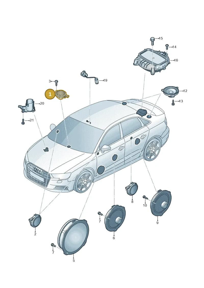8V0035397 — Audi A3 Sportback (2016-2020) diagram 890035370, position 1