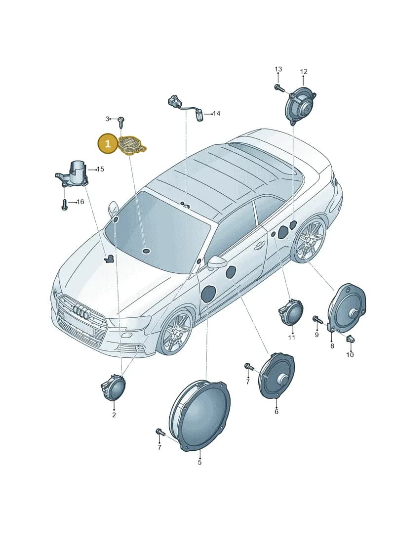8V0035397 — Audi A3 Cabriolet (2016-2020) diagram 891035350, position 1