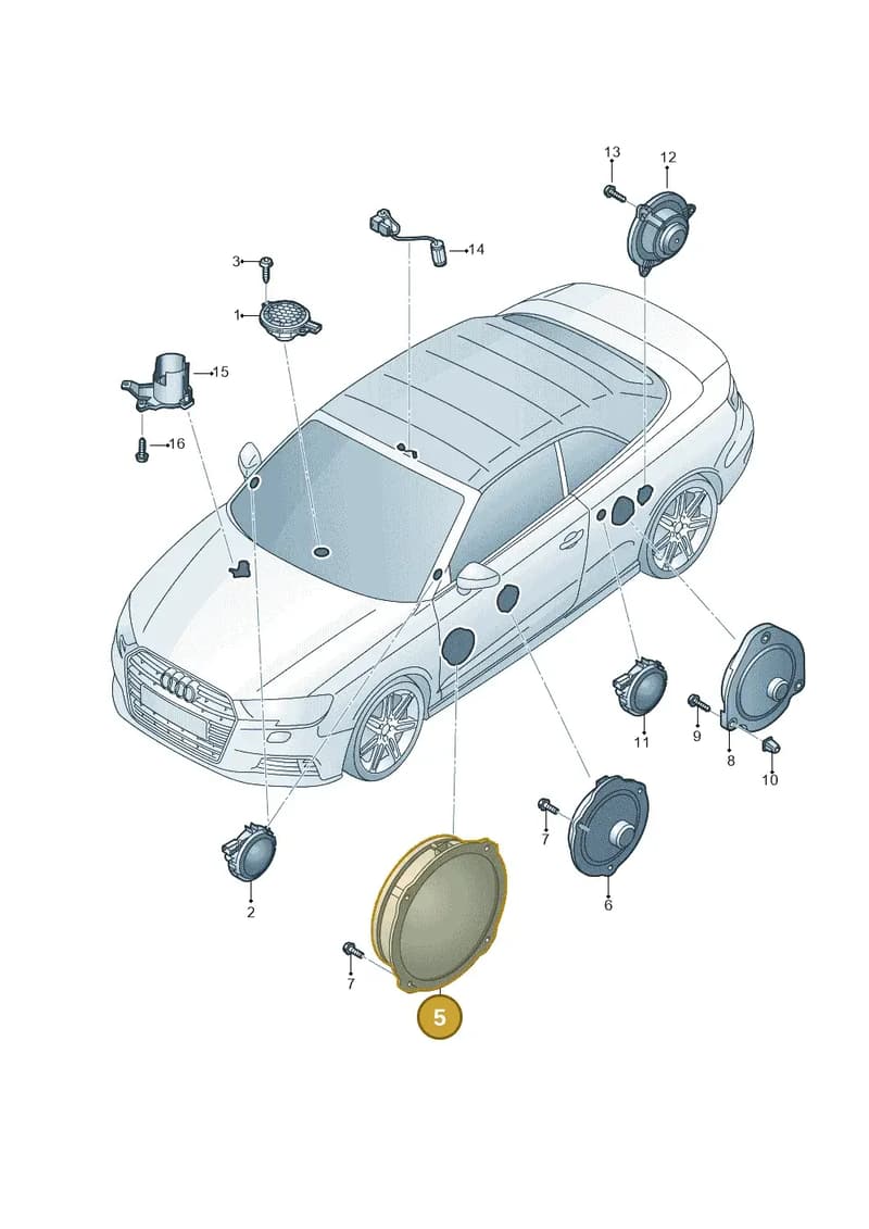 8V0035415C — Audi A3 Cabriolet (2016-2020) diagram 891035350, position 5