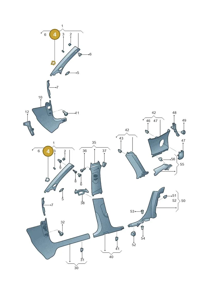 8V0035561A — Audi A3 Sportback 1.4 (2014-) diagram 785867065, position 4