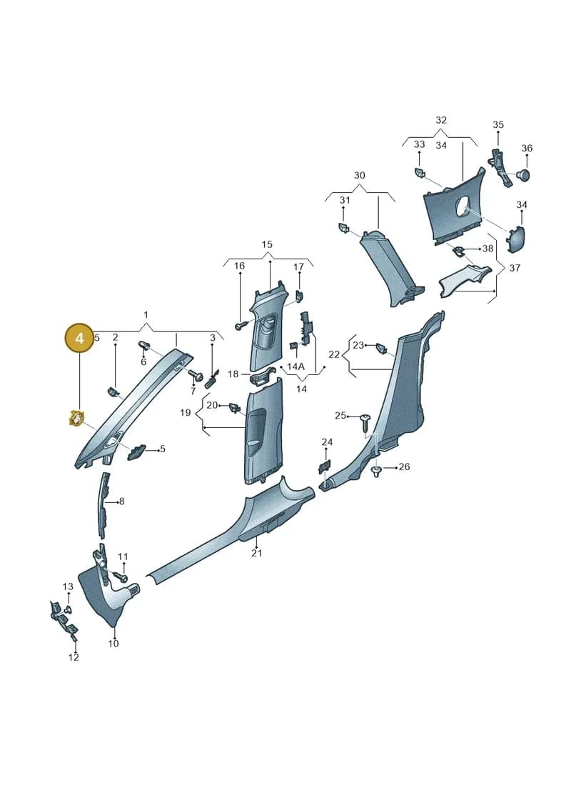 8V0035562A — Audi A3 Sportback (2012-2016) diagram 745867750, position 4