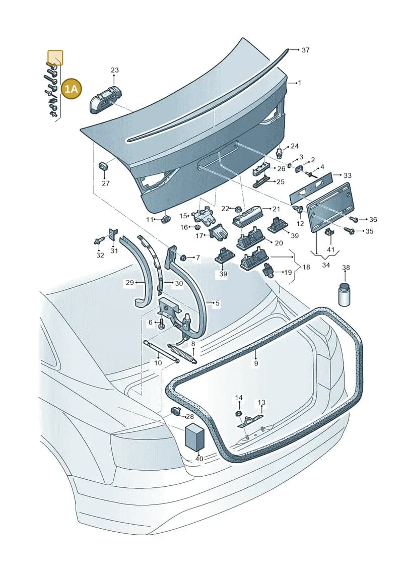 8V0098617B — Audi RS3 Limousine (2017-2020) diagram 745827150, position 1A