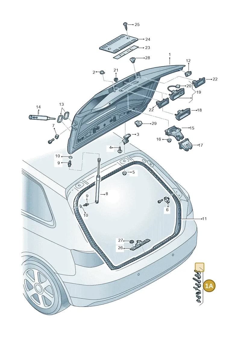 8V0098617B — Audi RS3 Limousine (2017-2020) diagram 745827100, position 1A
