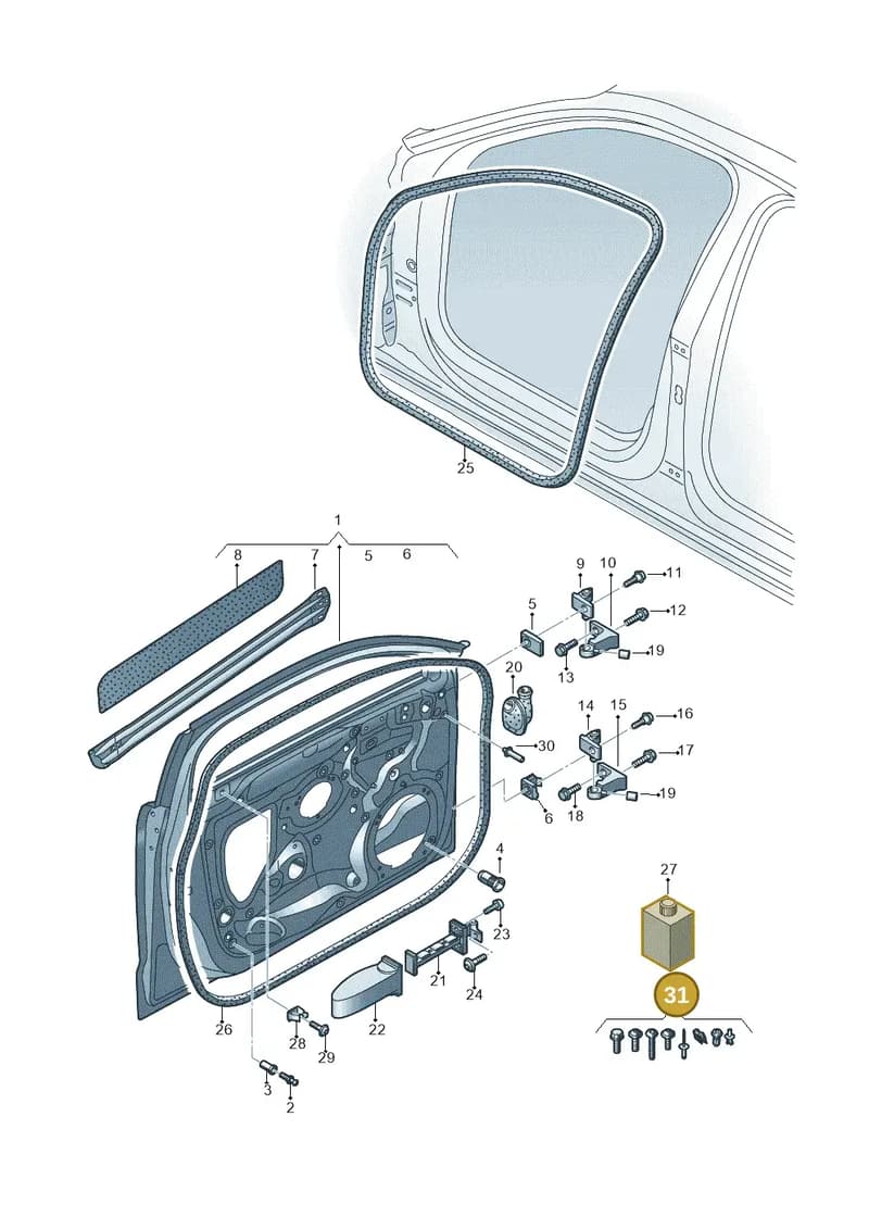 8V0098619C — Audi A3 Sportback (2016-2020) diagram 890831150, position 31