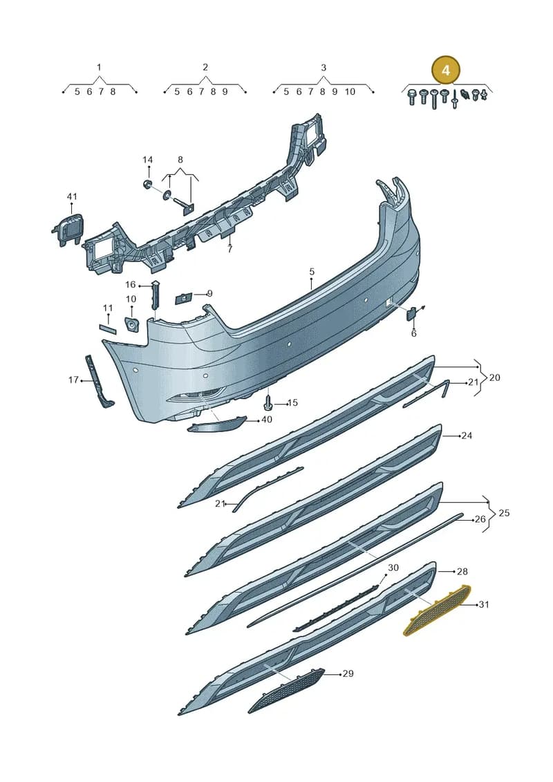 8V0098627A — Audi A3 Sportback (2016-2020) diagram 890807720, position 4