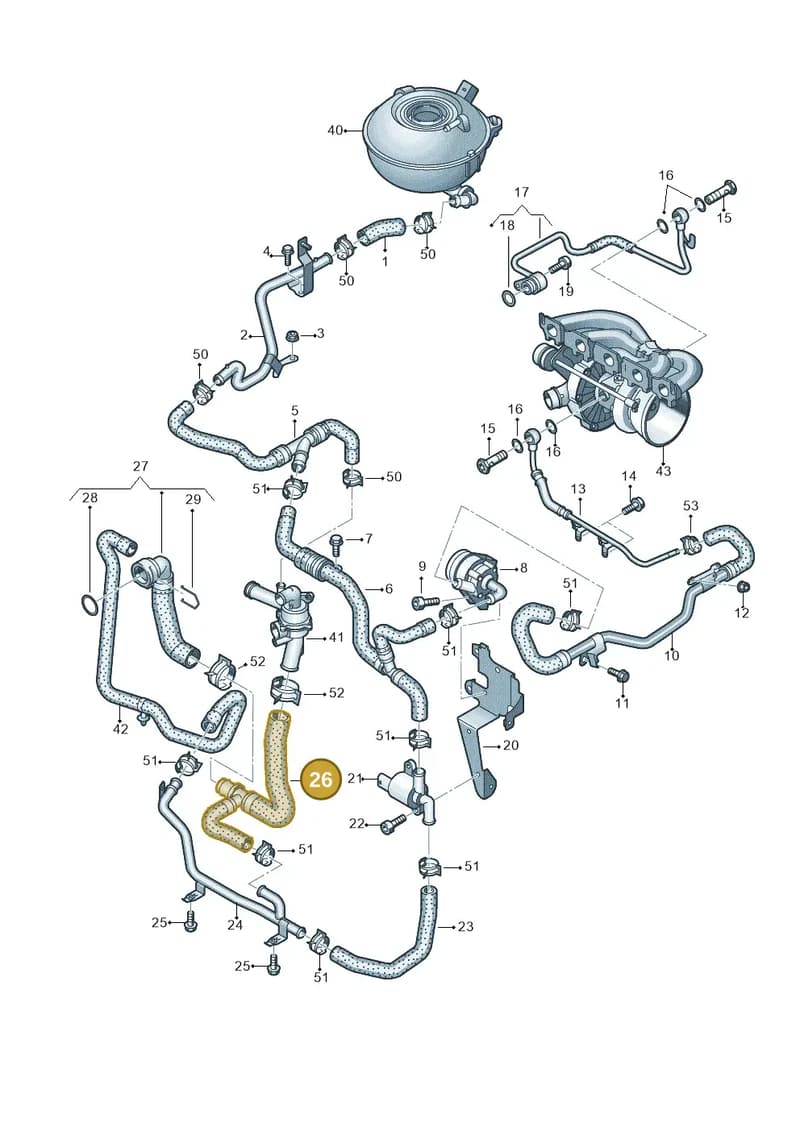 8V0121030 — Audi RS3 Sportback (2015-2016) diagram 858121310, position 26