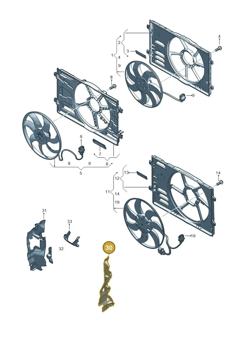8V0121283P — Audi A3 Sportback (2016-2020) diagram 890121900, position 30
