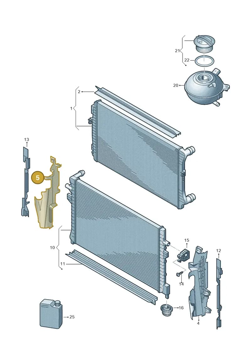 8V0121284J — Audi A3 Sportback (2016-2020) diagram 746121700, position 5