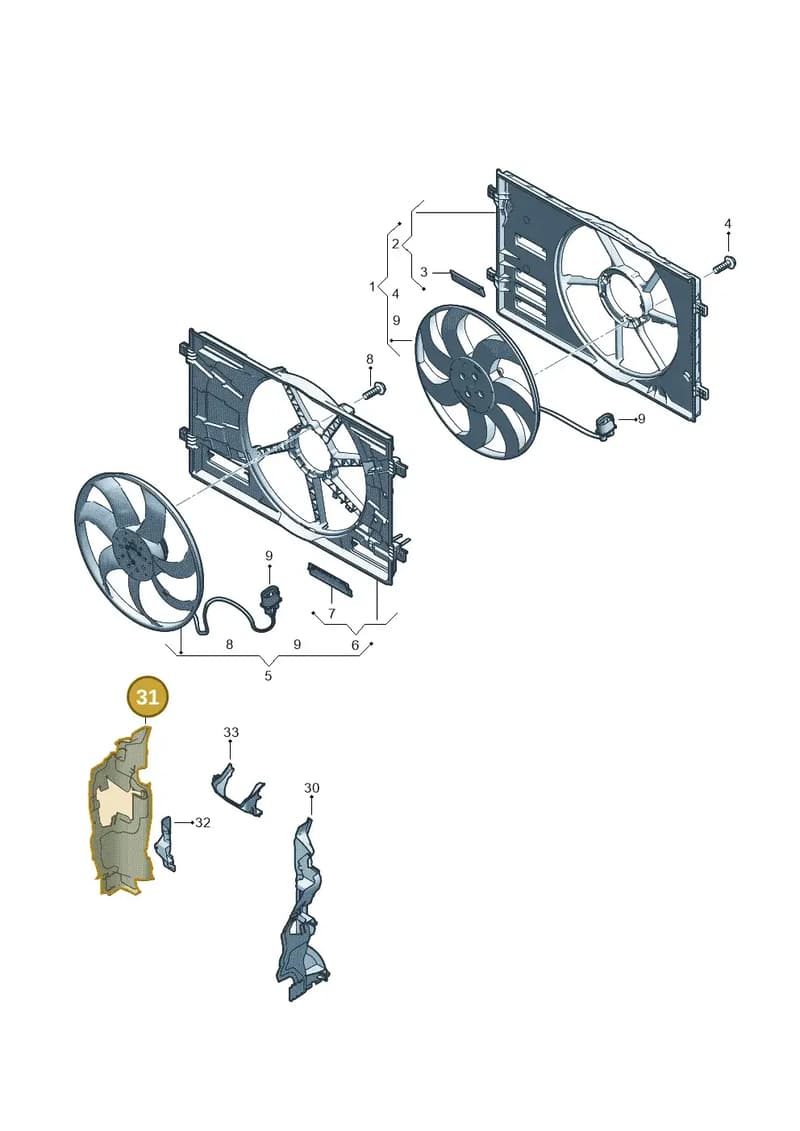 8V0121284L — Audi A3 Sportback (2016-2020) diagram 890121910, position 31