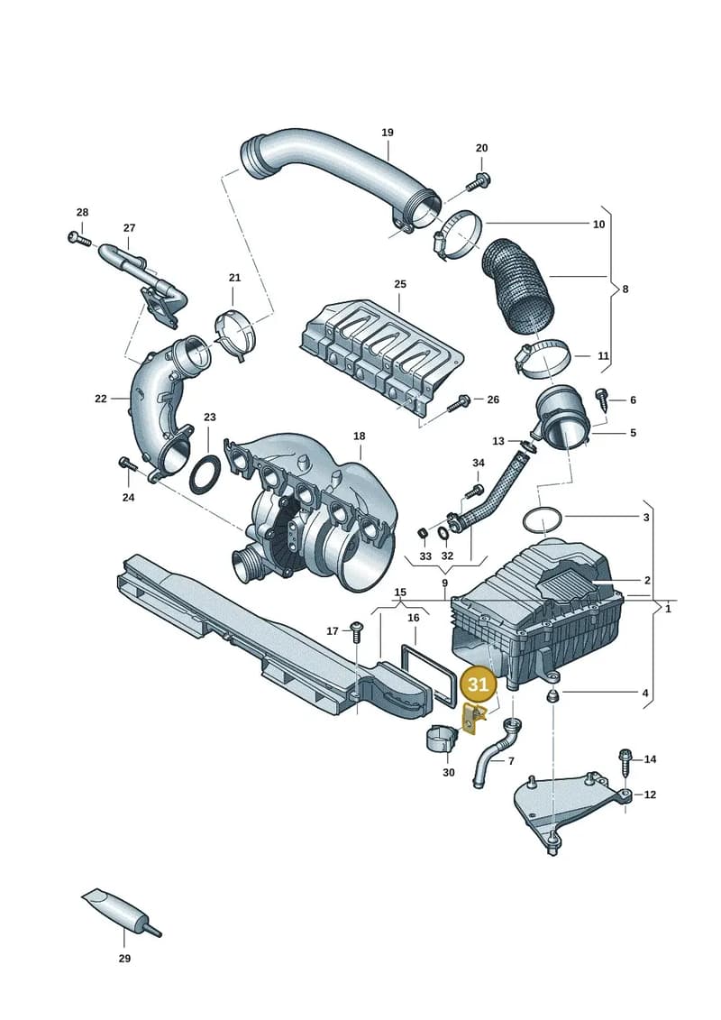 8V0129667 — Audi RS Q3 Sportback (2019-2024) diagram f3z133030, position 31