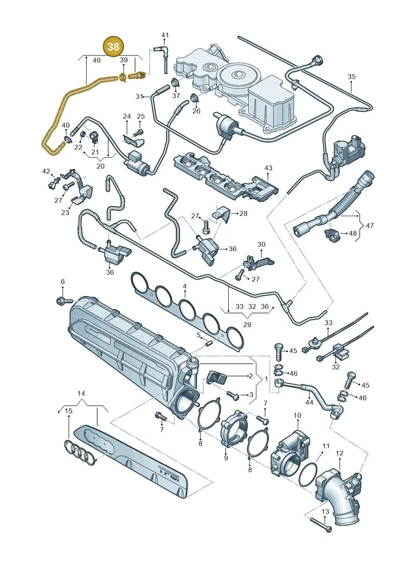 8V0201992C — Audi A3 Sportback (2019-2025) diagram 596133632, position 38
