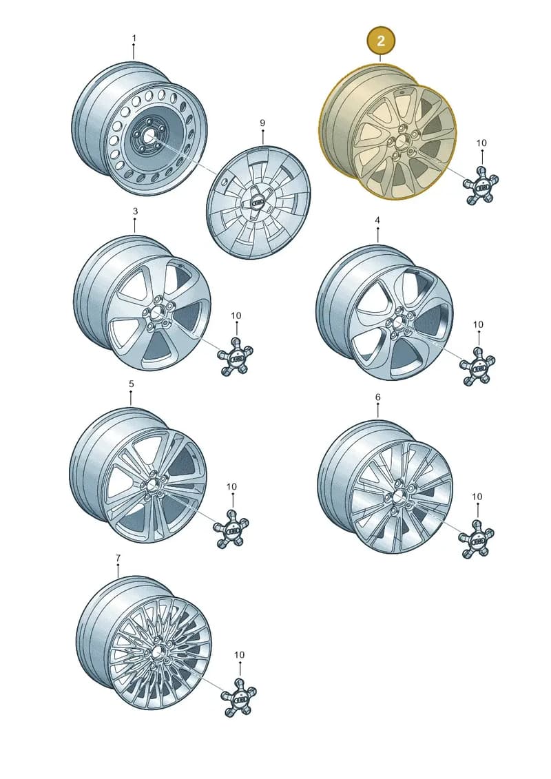 8V0601025BM — Audi A3 Sportback (2012-2016) diagram 745601300, position 2