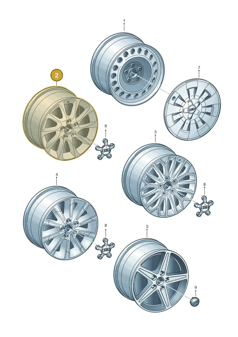 8V0601025BM — Audi A3 Sportback (2012-2016) diagram 745601600, position 2