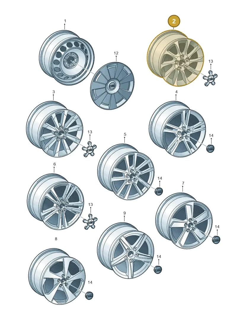 8V0601025BM — Audi A3 Sportback (2016-2020) diagram 890601300, position 2