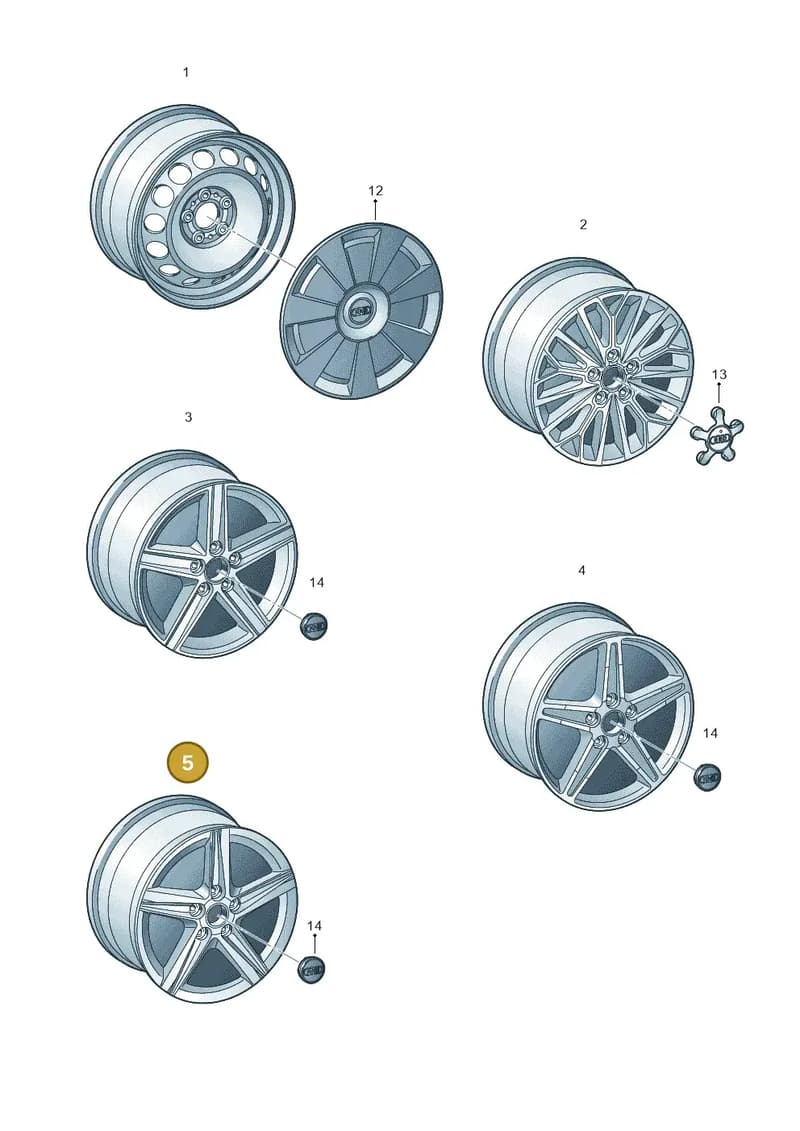 8V0601025CR — Audi A3 Sportback (2016-2020) diagram 890601600, position 5