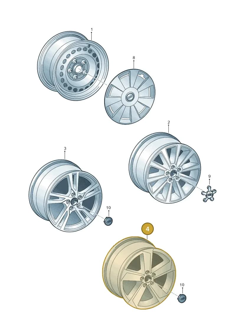 8V0601025DL — Audi A3 Cabriolet (2016-2020) diagram 891601300, position 4