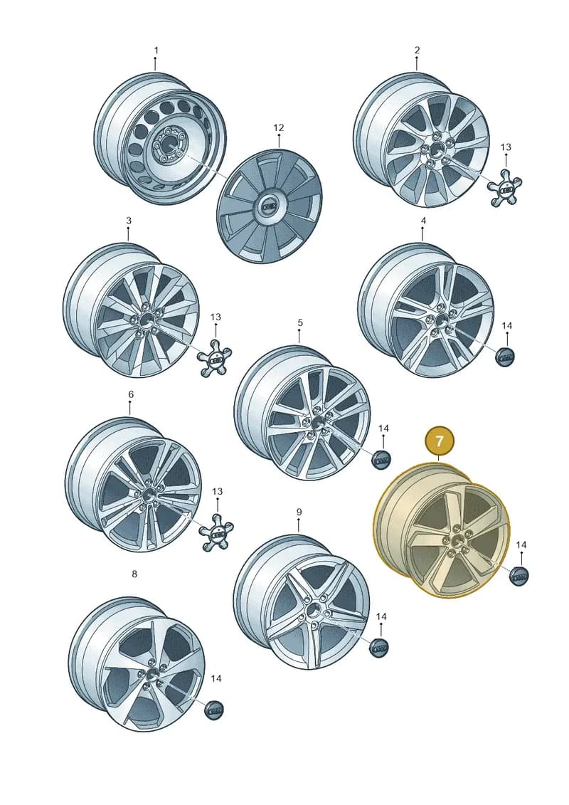 8V0601025DL — Audi A3 Sportback (2016-2020) diagram 890601300, position 7