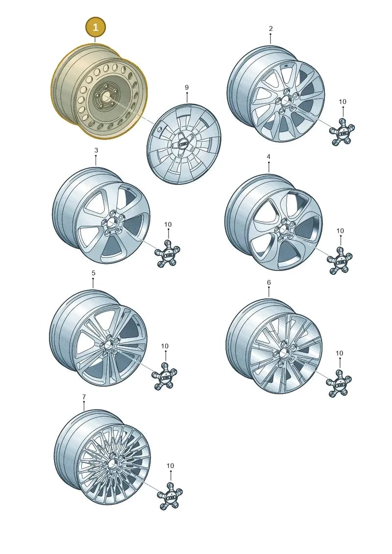 8V0601027A03C — Audi A3 Sportback (2012-2016) diagram 745601300, position 1