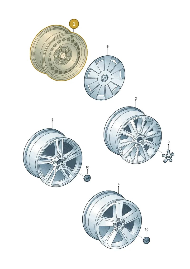 8V0601027A03C — Audi A3 Cabriolet (2016-2020) diagram 891601300, position 1