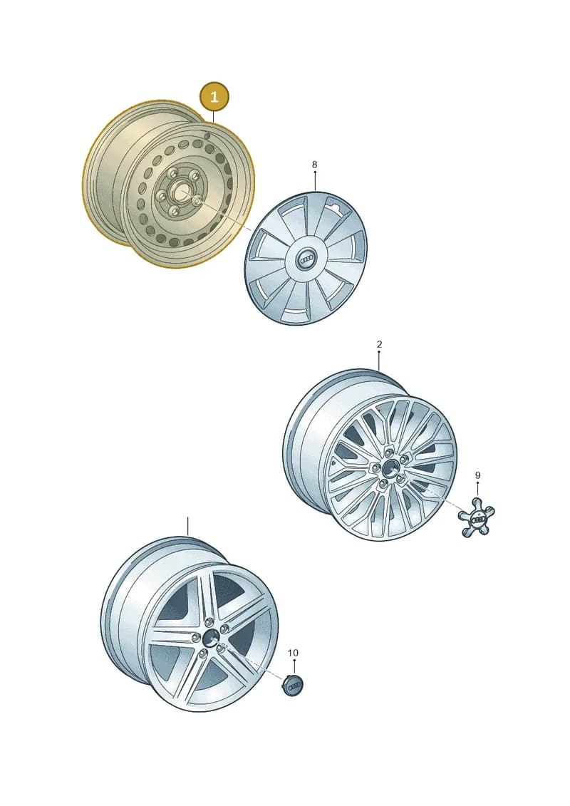 8V0601027A03C — Audi A3 Cabriolet (2016-2020) diagram 891601600, position 1