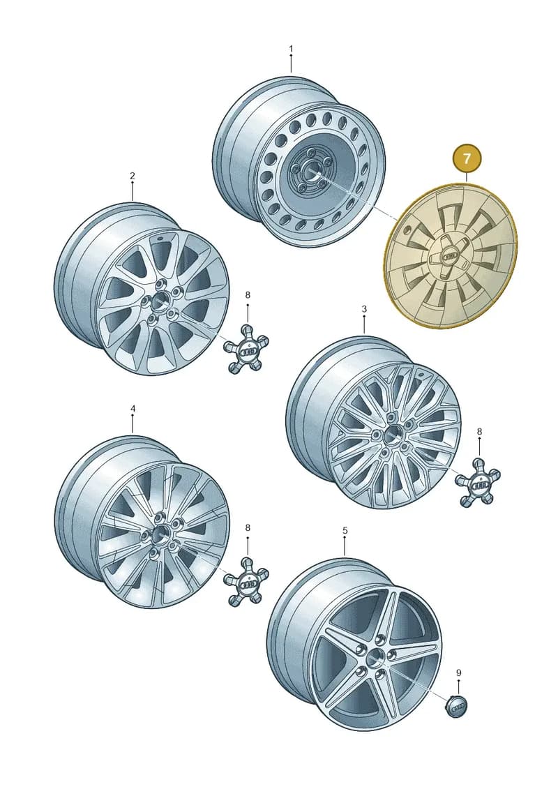 8V0601147D — Audi A3 Cab. 1.4 (2013-2016) diagram 745601600, position 7