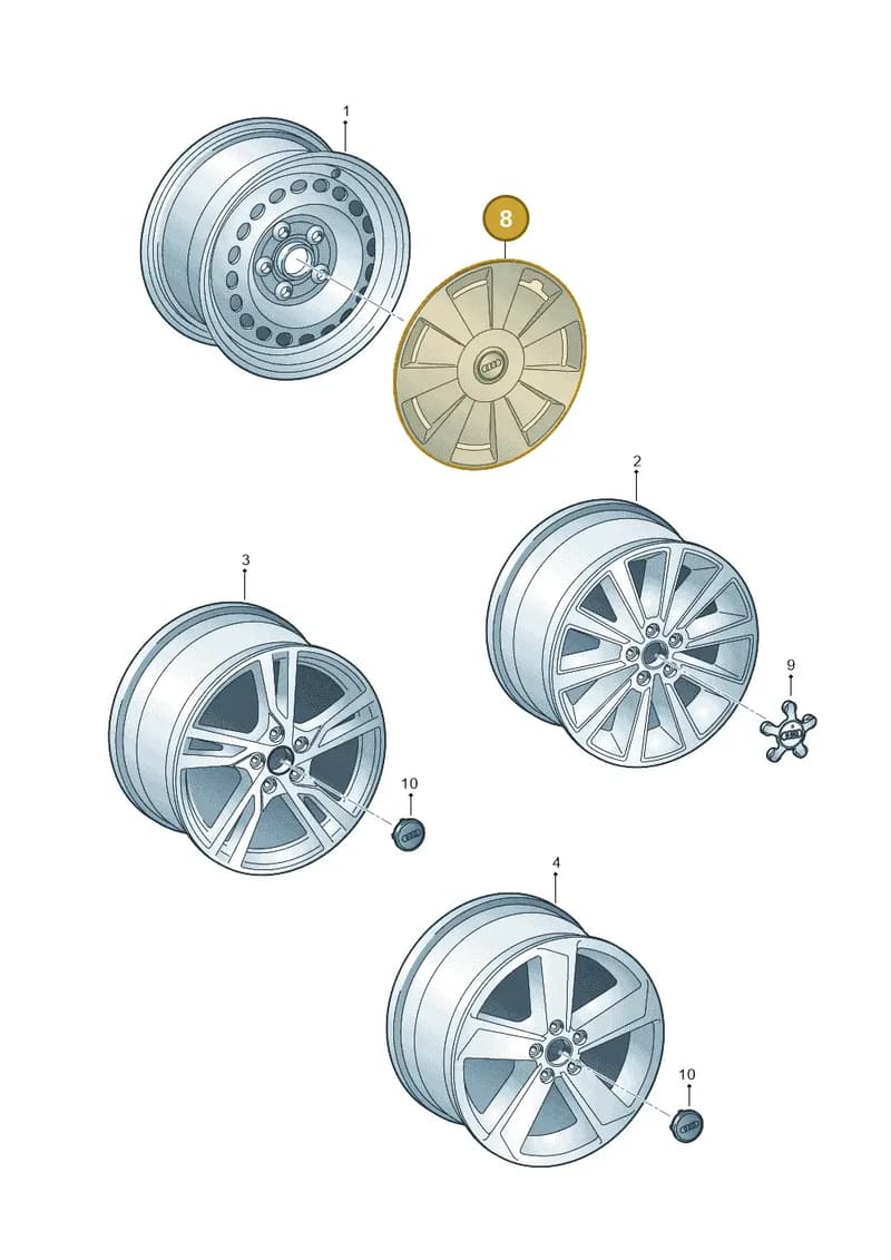 8V0601147D — Audi A3 Cabriolet (2016-2020) diagram 891601300, position 8