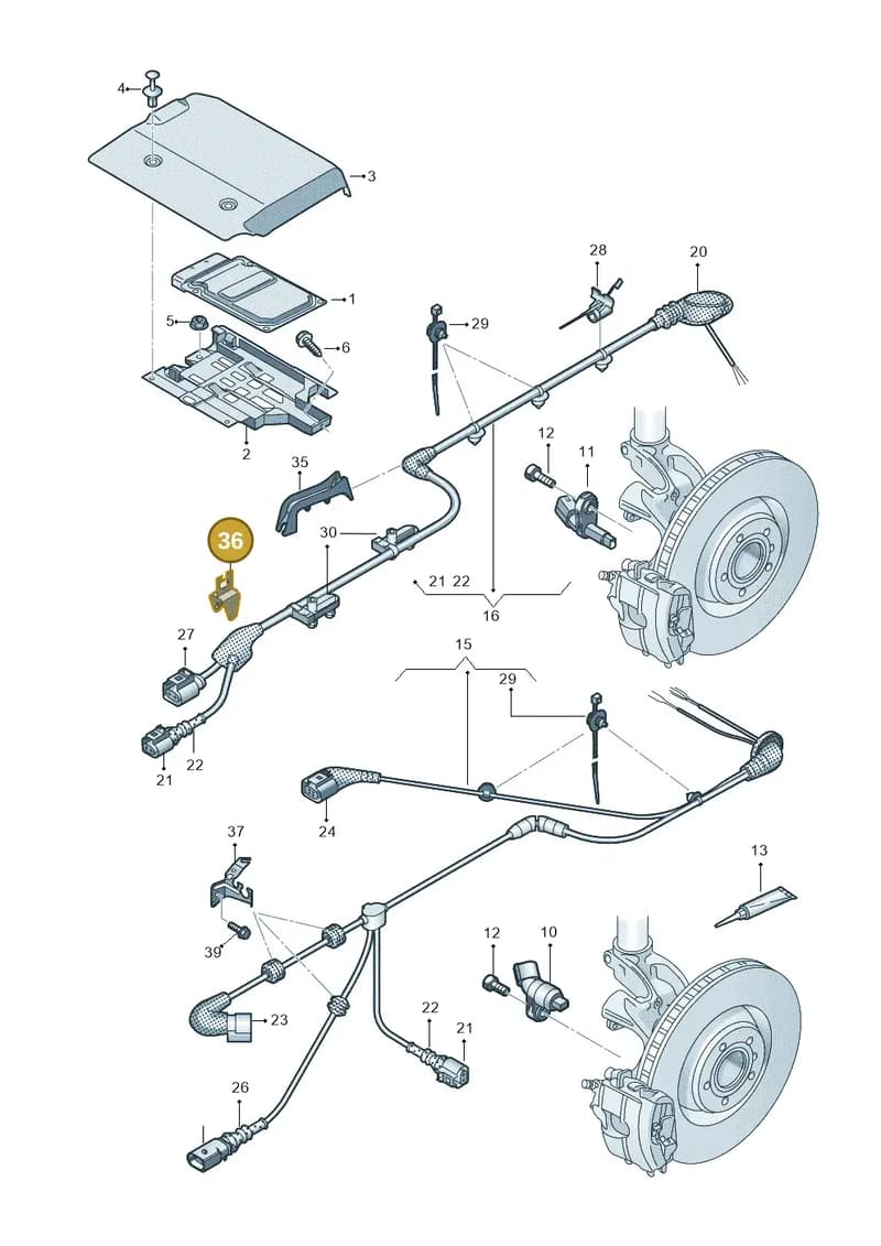 8V0614167 — Audi RS3 Sportback (2015-2016) diagram 858927000, position 36