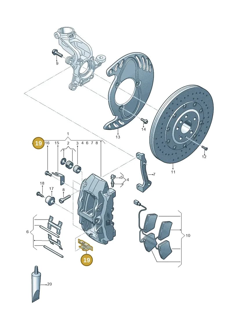 8V0615269A — Audi RS3 Limousine (2017-2020) diagram 858615550, position 19